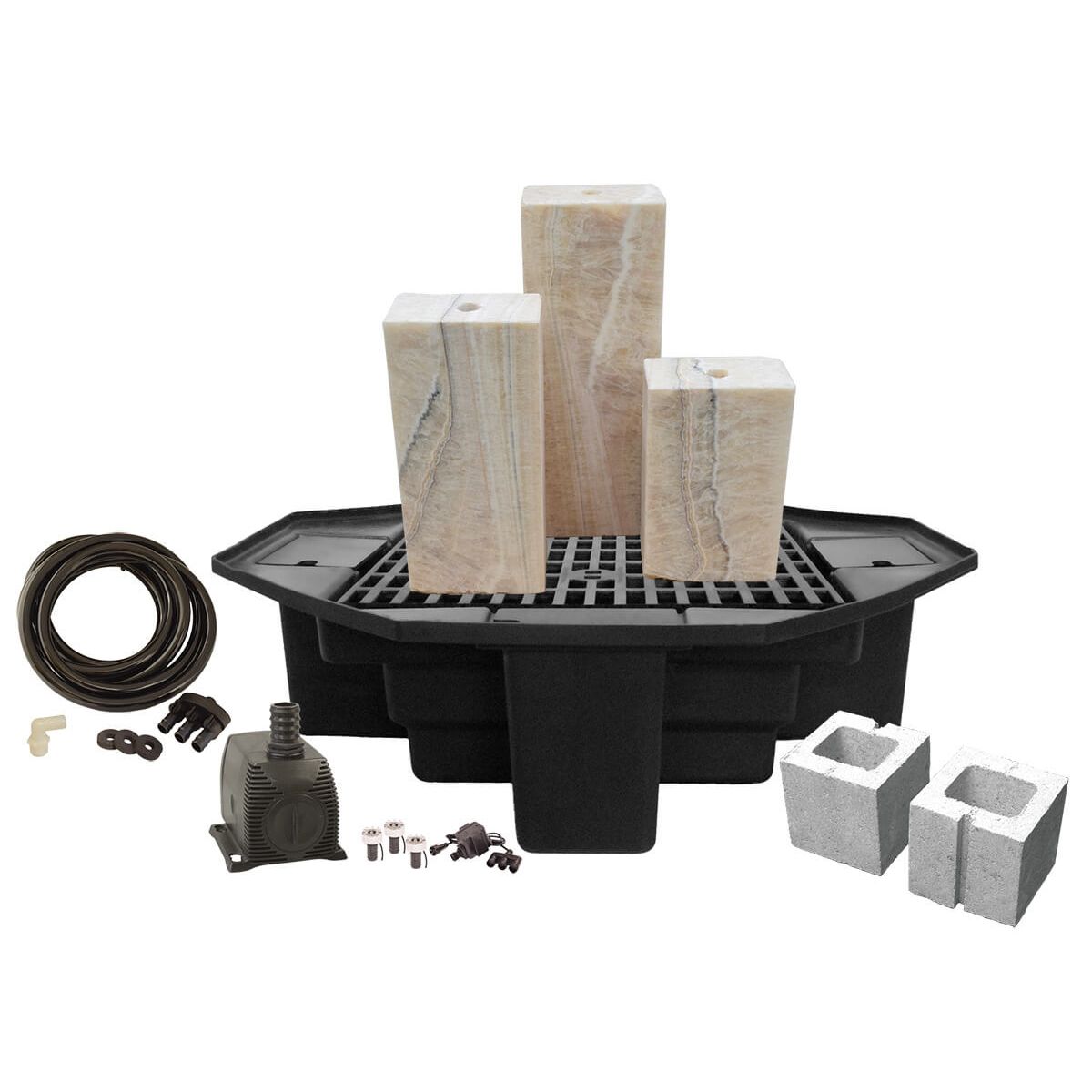 Easy Pro Pond Tranquil Décor Designer Series Solano Real Basalt 3-Pack Fountain Kit