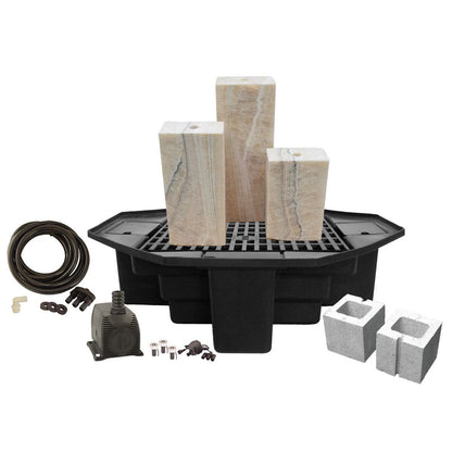 Easy Pro Pond Tranquil Décor Designer Series Solano Real Basalt 3-Pack Fountain Kit