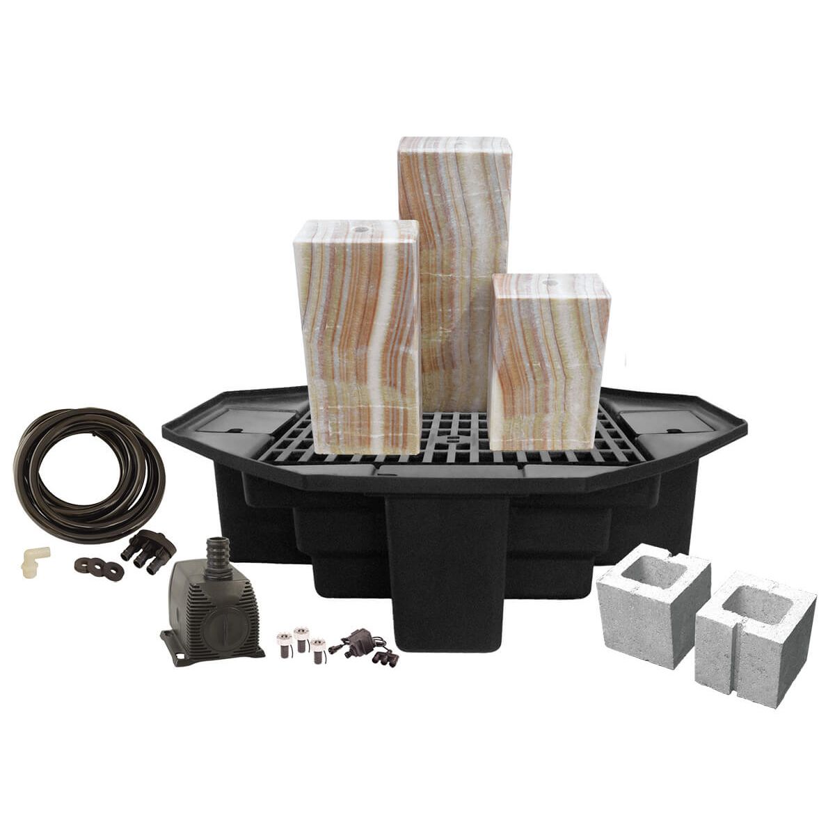 Easy Pro Pond Tranquil Décor Designer Series Somerset Real Basalt 3-Pack Fountain Kit