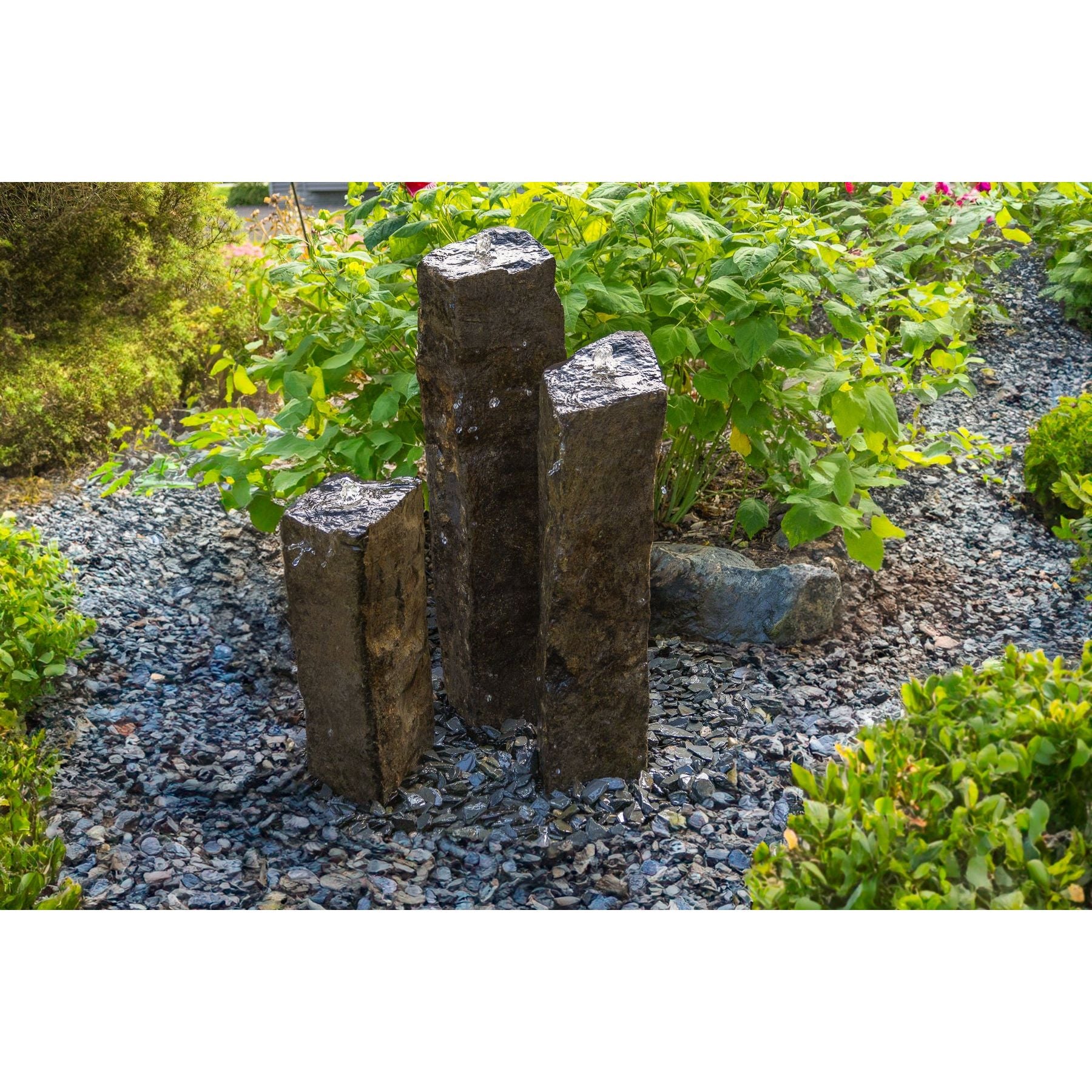 Easy Pro Pond Tranquil Décor Medium Natural Top Real Basalt 3-Pack Fountain Kit HBS3BSL