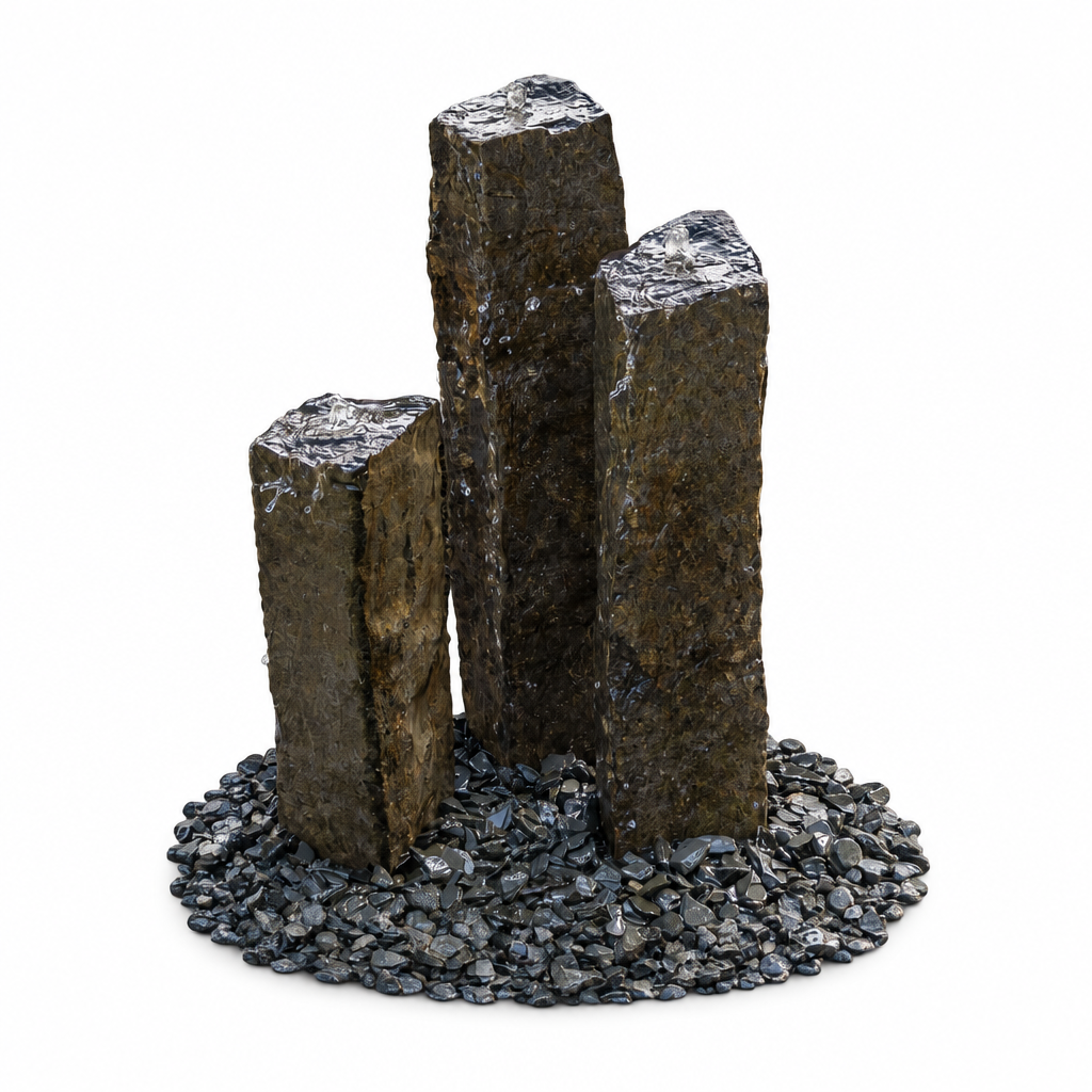 Easy Pro Pond Tranquil Décor Medium Natural Top Real Basalt 3-Pack Fountain Kit