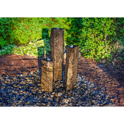 Easy Pro Pond Tranquil Décor Medium Polished Top Basalt 3-Pack Fountain Kit
