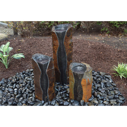 Easy Pro Pond Tranquil Décor Modern Basalt Fountain Trio Fountain Kit