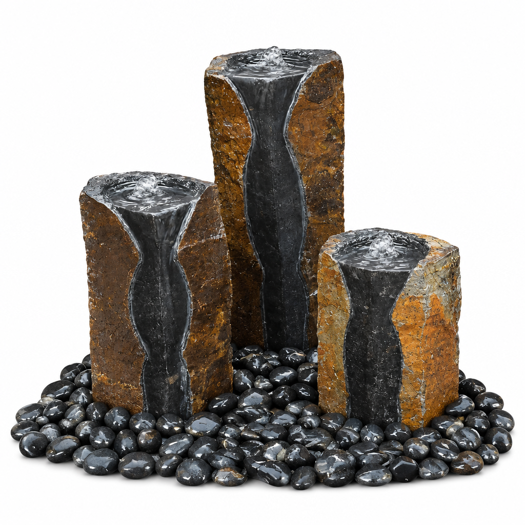 Easy Pro Pond Tranquil Décor Modern Basalt Fountain XL Trio