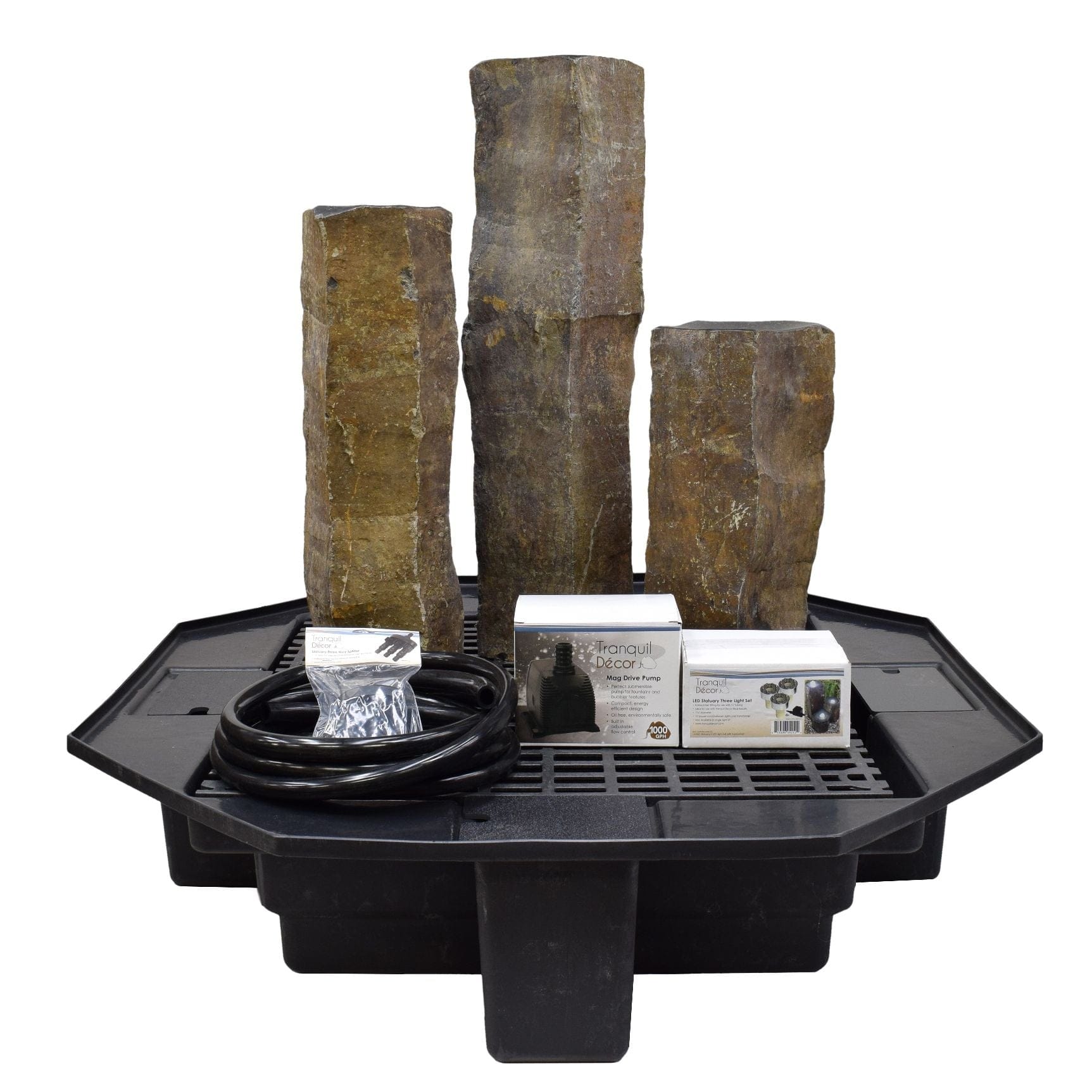 Easy Pro Pond Tranquil Décor Real Basalt Columns 3-Pack Fountain Kit