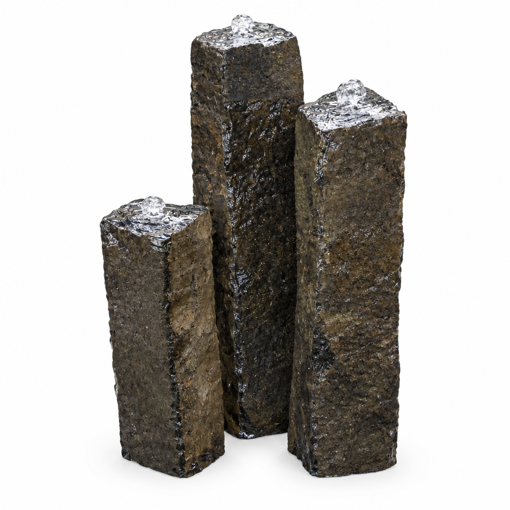 Easy Pro Pond Tranquil Décor Tall Natural Top Real Basalt 3-Pack Fountain Kit