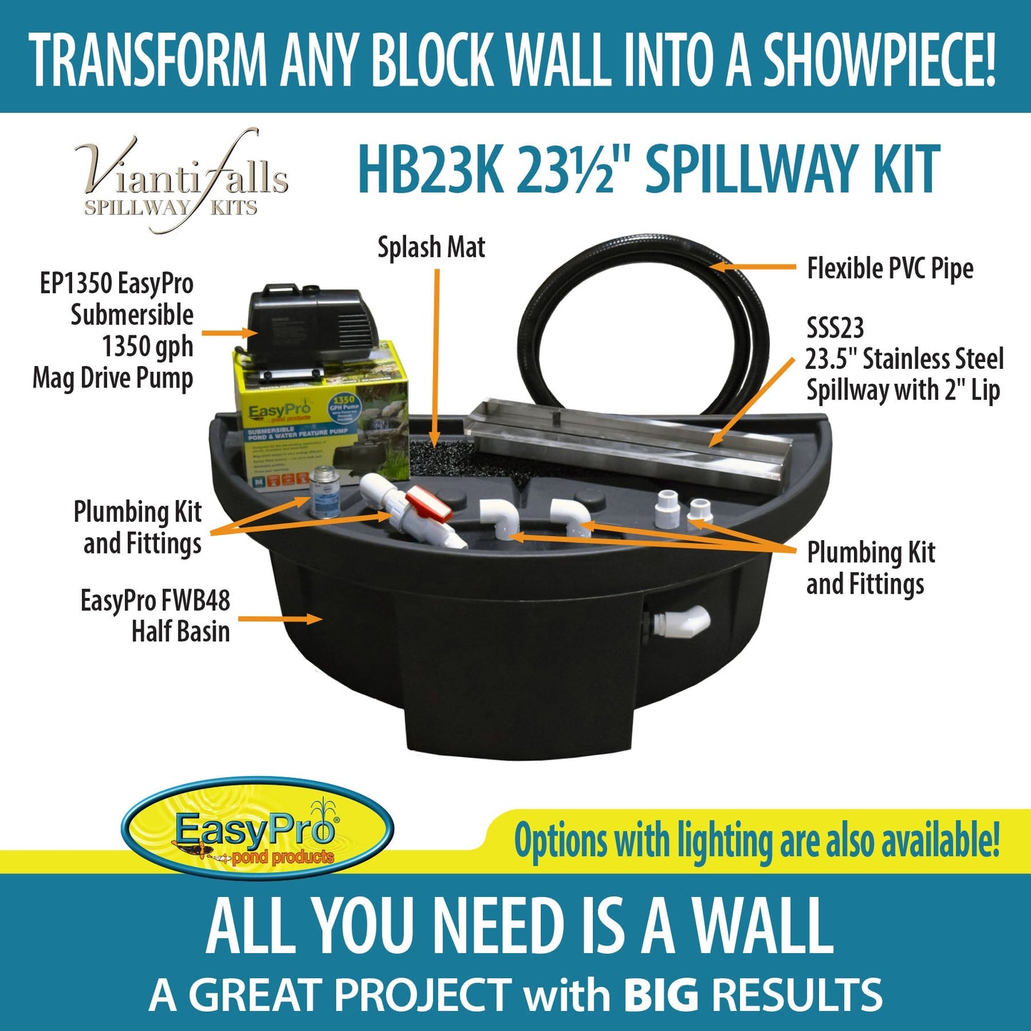 Easy Pro Pond Vianti Falls 23.5″ Spillway Kit