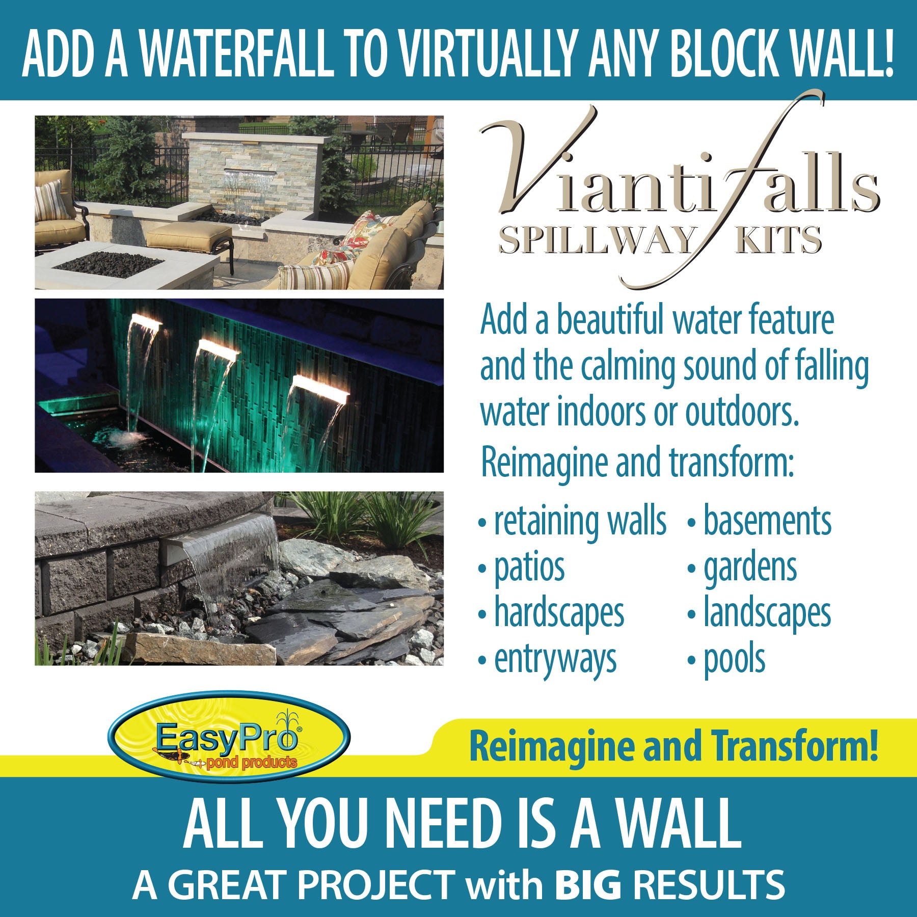 Easy Pro Pond Vianti Falls 23.5″ Spillway Kit