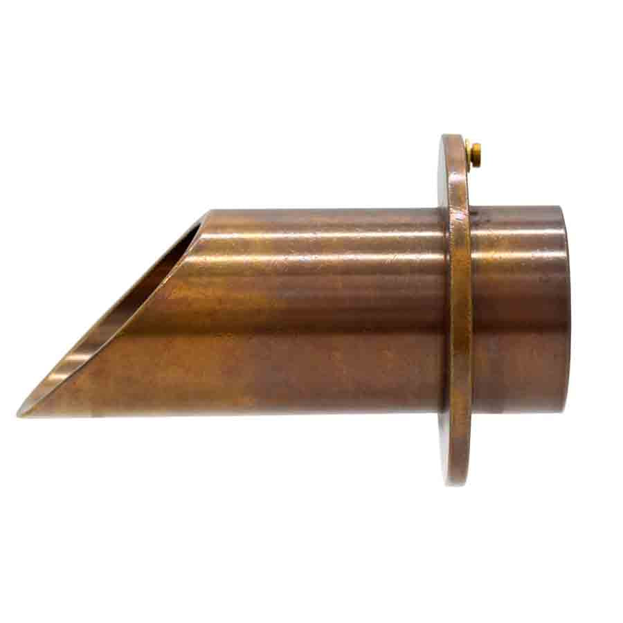 Easy Pro Pond Vianti Falls Brass 2" Round Scupper with Round Wall Plate BWS2RN