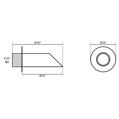 Easy Pro Pond Vianti Falls Brass 2" Round Scupper with Round Wall Plate BWS2RN
