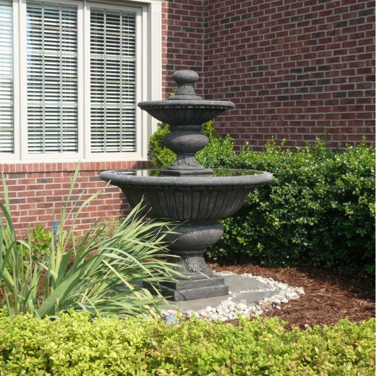 Fiore Stone 2-Tier Formal Garden Fountain 2072-F in Cast Stone 2072-F
