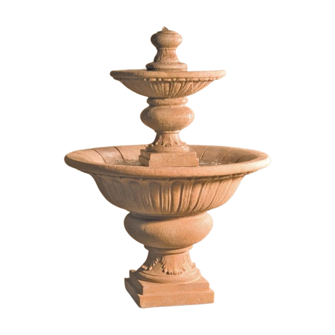 Fiore Stone 2-Tier Formal Garden Fountain 2072-F in Cast Stone 2072-F