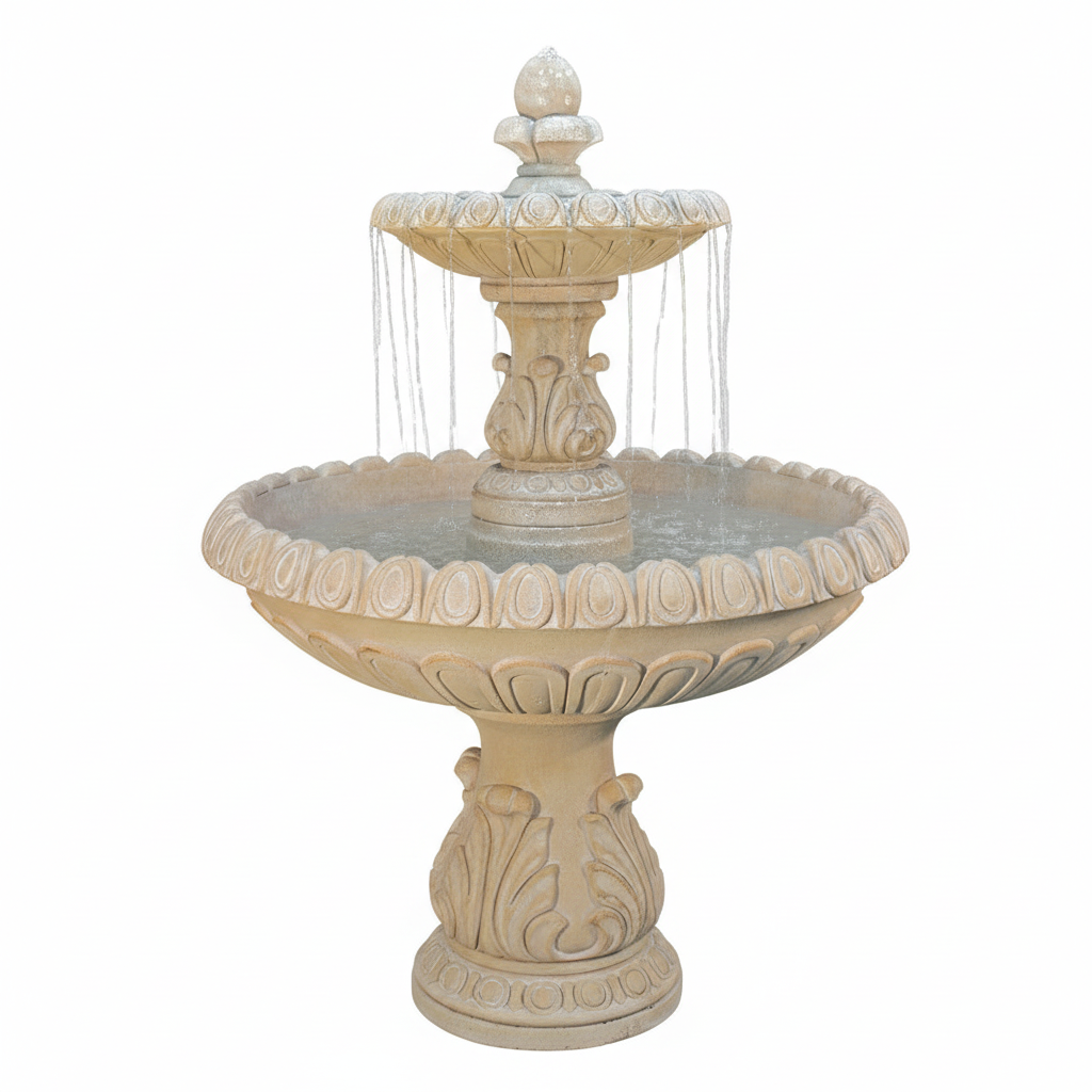 Fiore Stone 2 Tier International Fountain LG153-F in Cast Stone