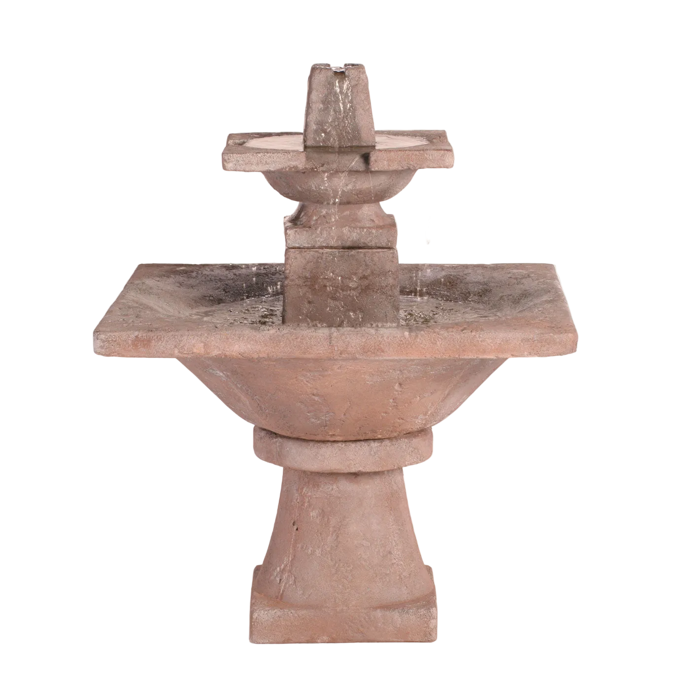 Fiore Stone 2-Tier Quadrate Fountain 2066-FT2 in Cast Stone