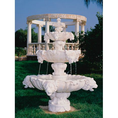 Fiore Stone 4 Tier Lion Fountain 257-FXL in Cast Stone 257-FXL