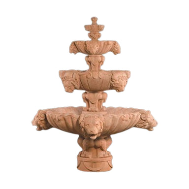 Fiore Stone 4 Tier Lion Fountain 257-FXL in Cast Stone 257-FXL
