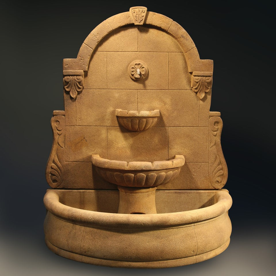 Fiore Stone Bavarian Wall Fountain LG139-FW & LG139-FWD in Cast Stone LG139-FW