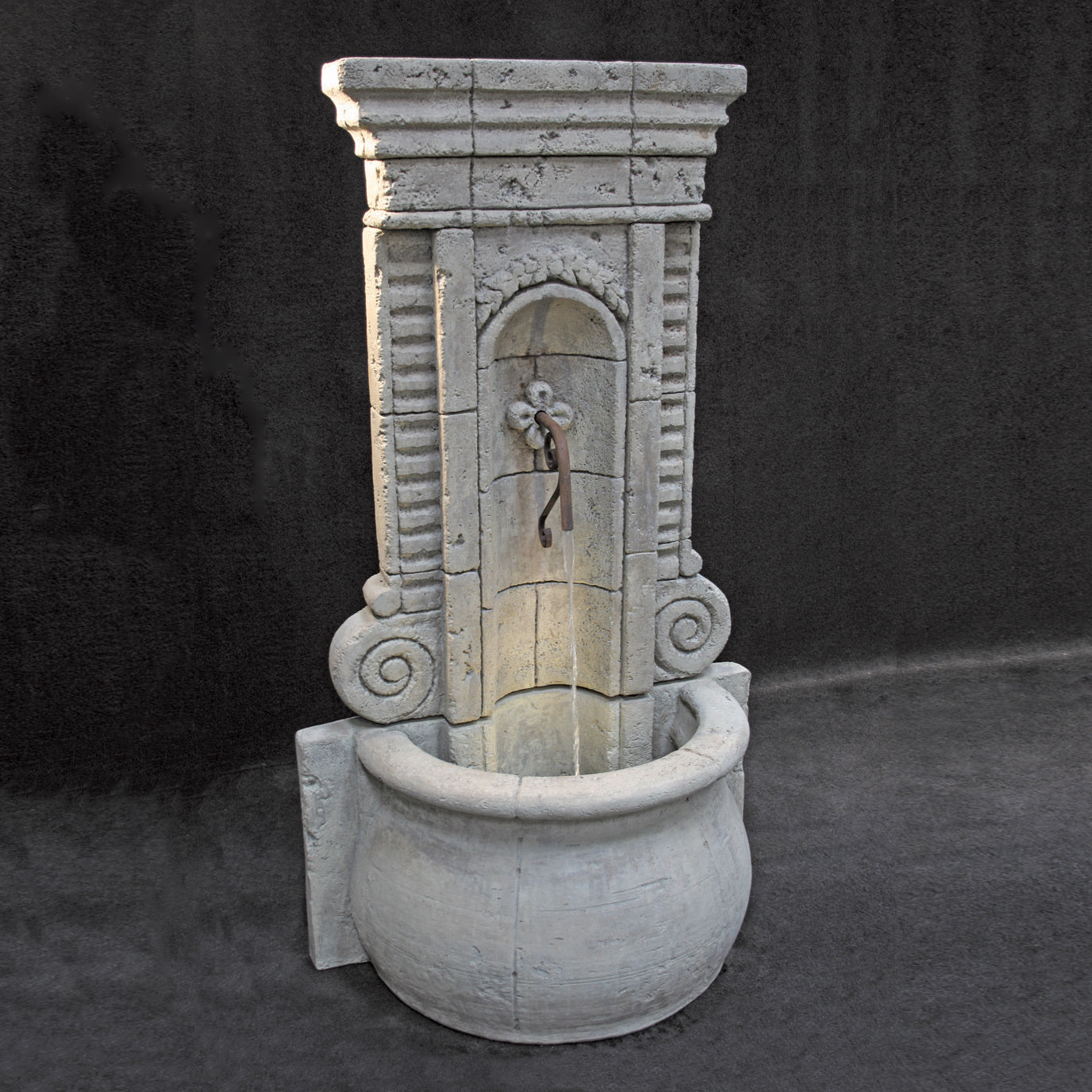 Fiore Stone Champagne Wall Fountain 205-FW in Cast Stone 205-FW