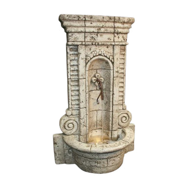 Fiore Stone Champagne Wall Fountain 205-FW in Cast Stone 205-FW