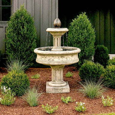 Fiore Stone Column Base 2-Tier Outdoor Courtyard Fountain LG130-F LG130-F