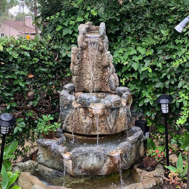 Fiore Stone Corner Rock Fountain 2041-F in Cast Stone 2041-F