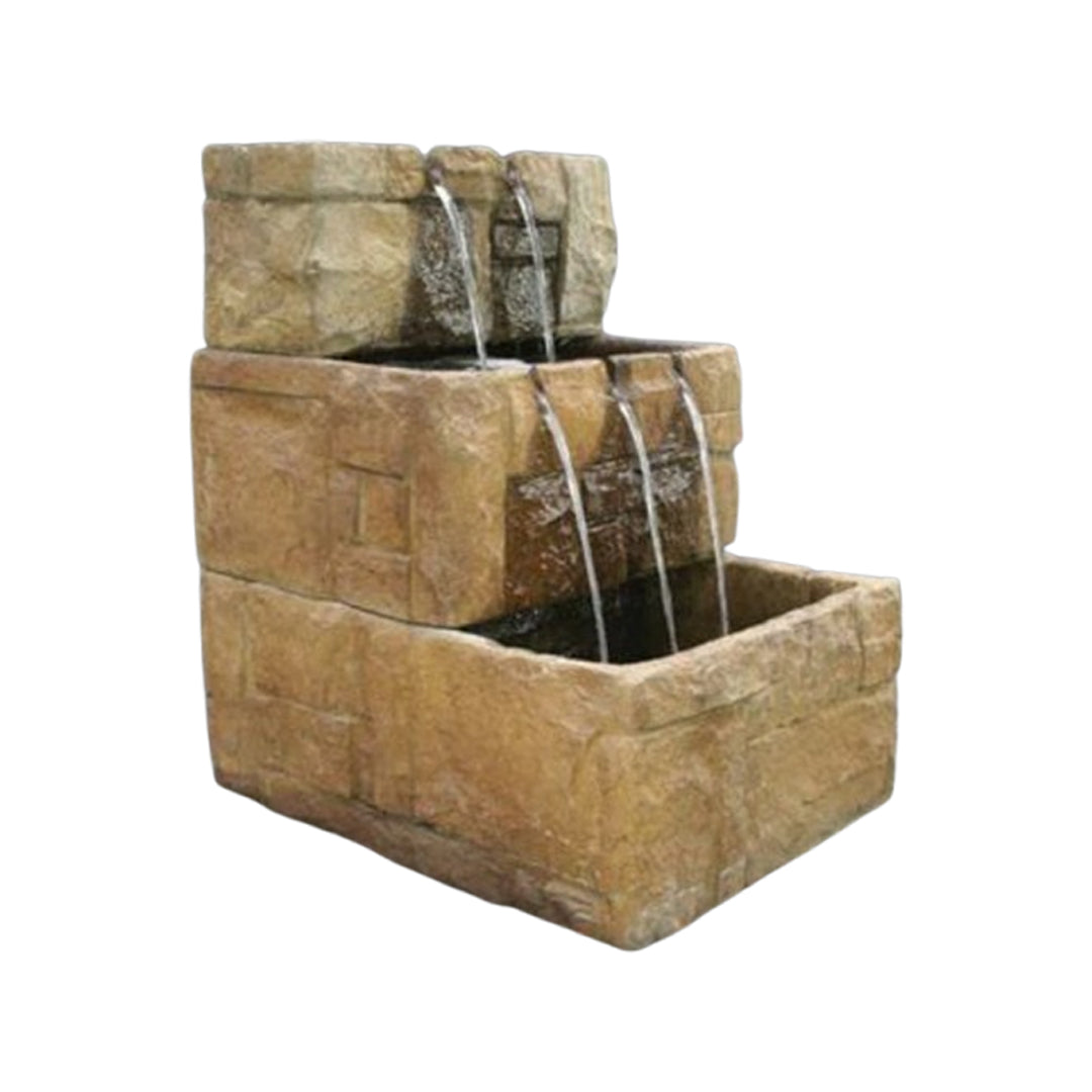 Fiore Stone Courtyard Cascade Wall Fountain 2121-FW in Cast Stone 2121-FW