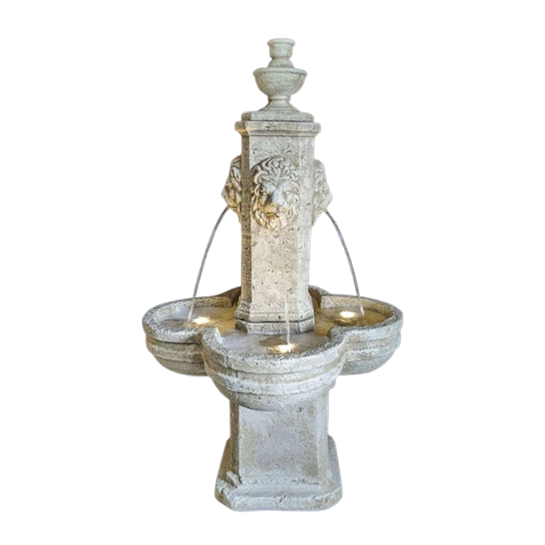 Fiore Stone Diamante Lion Head Fountain 272-F in Cast Stone 272-F