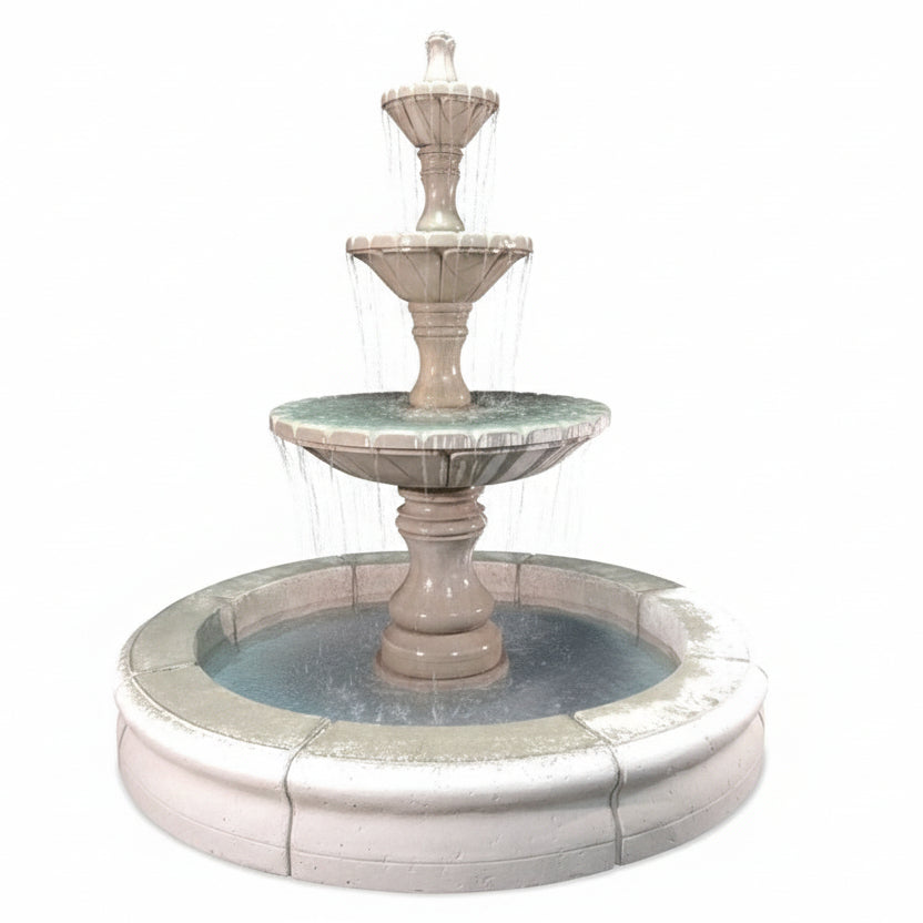 Fiore Stone Dijon 3 Tier Fountain LG173-F & LG173-FRG in Cast Stone LG173-FRG