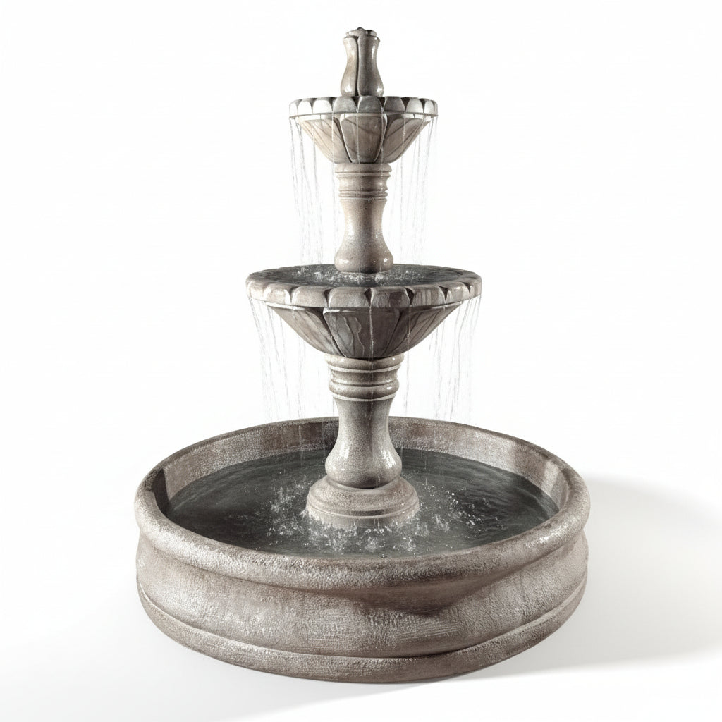 Fiore Stone Dijon Tiered Outdoor Fountain with 55" Basin LG173-FB LG173-FB