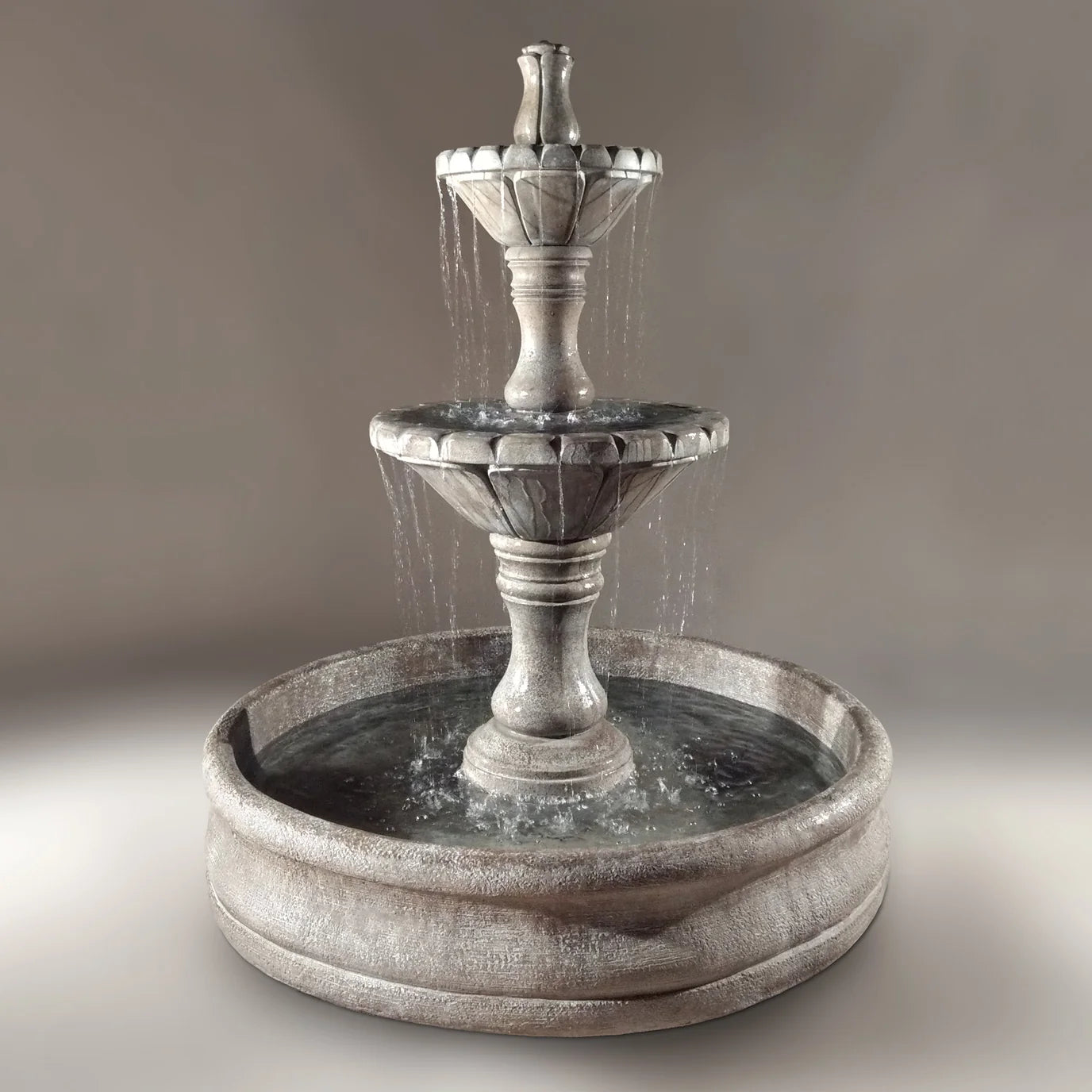 Fiore Stone Dijon Tiered Outdoor Fountain with 55" Basin LG173-FB