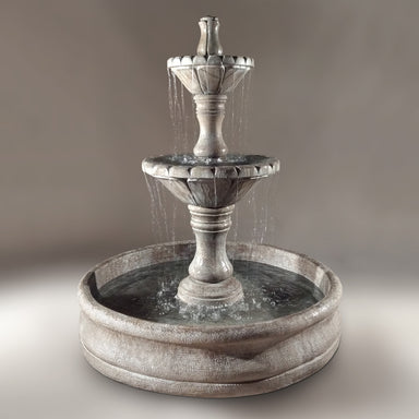 Fiore Stone Dijon Tiered Outdoor Fountain with 55" Basin LG173-FB LG173-FB