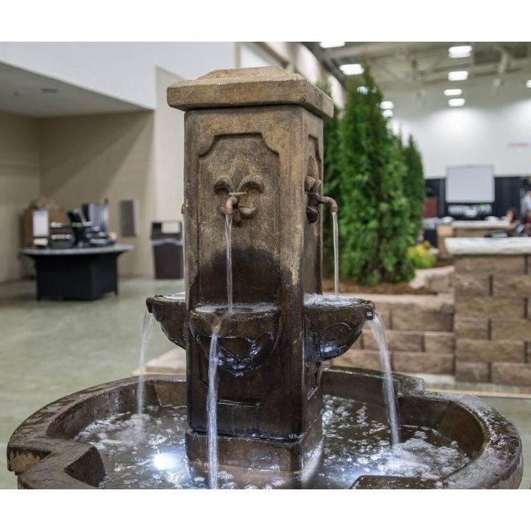 Fiore Stone Fleur De Lis Fountain LG144-F in Cast Stone LG144-F