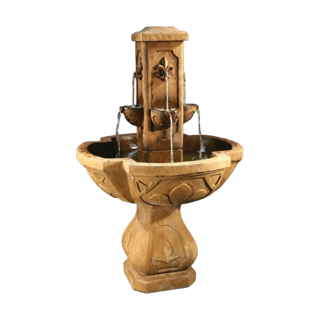 Fiore Stone Fleur De Lis Fountain LG144-F in Cast Stone LG144-F