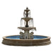 Fiore Stone Four Seasons 3-Tier Fountain with lion Pedestals and 16 ft. Bracci Basin 2134-FL16 in Cast Stone 2134-FL16