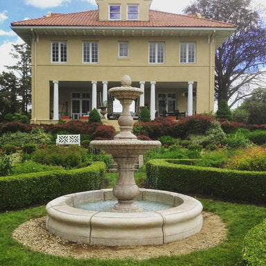 Fiore Stone Four Seasons Fountain with Fiore Basin 2088-FRG in Cast Stone 2088-FRG