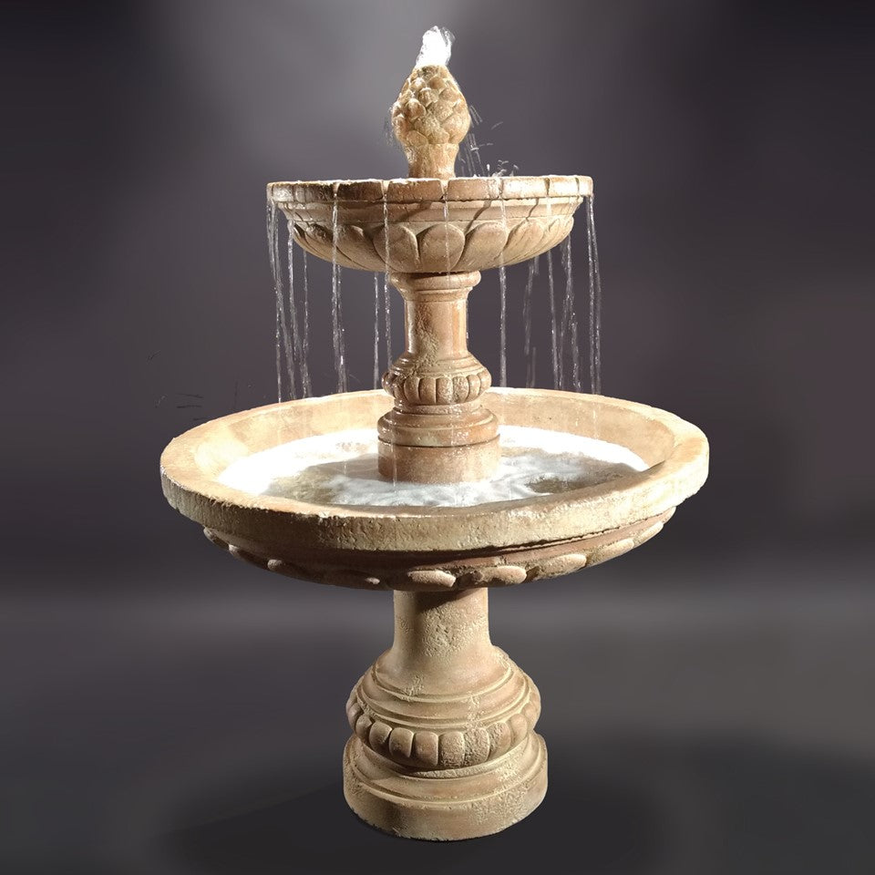 Fiore Stone Geneva 2 Tier Fountain LG164-FT2 in Cast Stone LG164-FT2