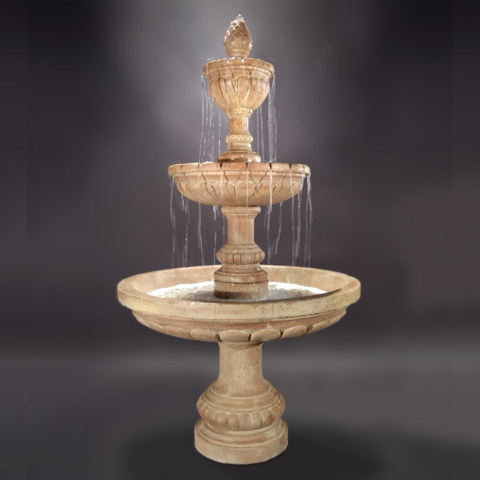 Fiore Stone Geneva 3 Tier Fountain LG164-F in Cast Stone LG164-F