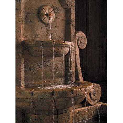 Fiore Stone Grande Volute Wall Fountain 2084-FW in Cast Stone 2084-FW