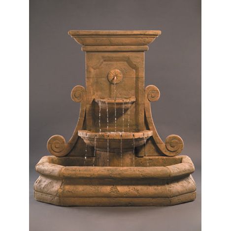 Fiore Stone Grande Volute Wall Fountain 2084-FW in Cast Stone 2084-FW