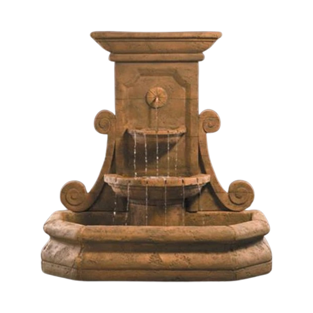 Fiore Stone Grande Volute Wall Fountain 2084-FW in Cast Stone 2084-FW