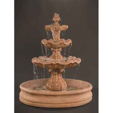 Fiore Stone Italian 3 Tier Fountain with 55" Basin IT-B3 in Cast Stone IT-B3