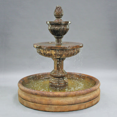 Fiore Stone Mediterranean 3-Tier Outdoor Fountain with 46" Basin LG164-F46 LG164-F46