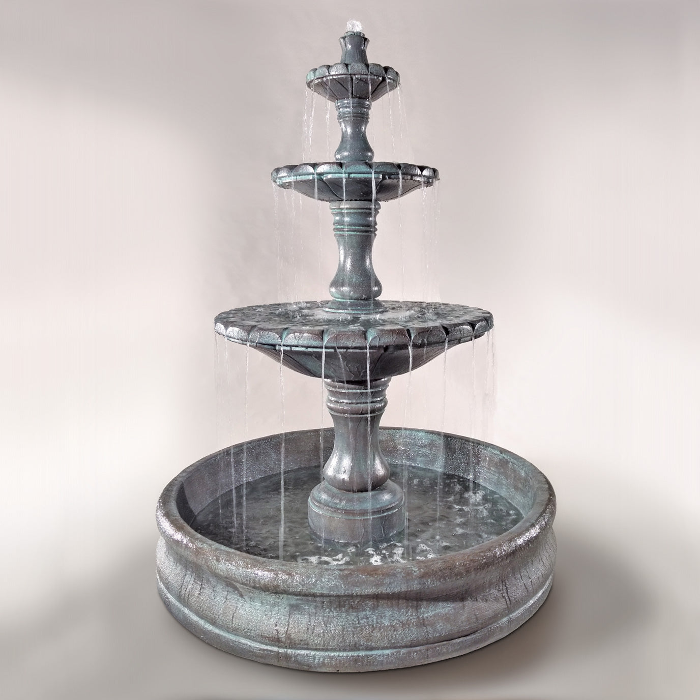 Fiore Stone Monaco 3 Tier Fountain with 55" Basin LG169-FB in Cast Stone LG169-FB