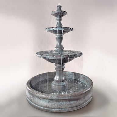 Fiore Stone Monaco 3 Tier Fountain with 55" Basin LG169-FB in Cast Stone LG169-FB