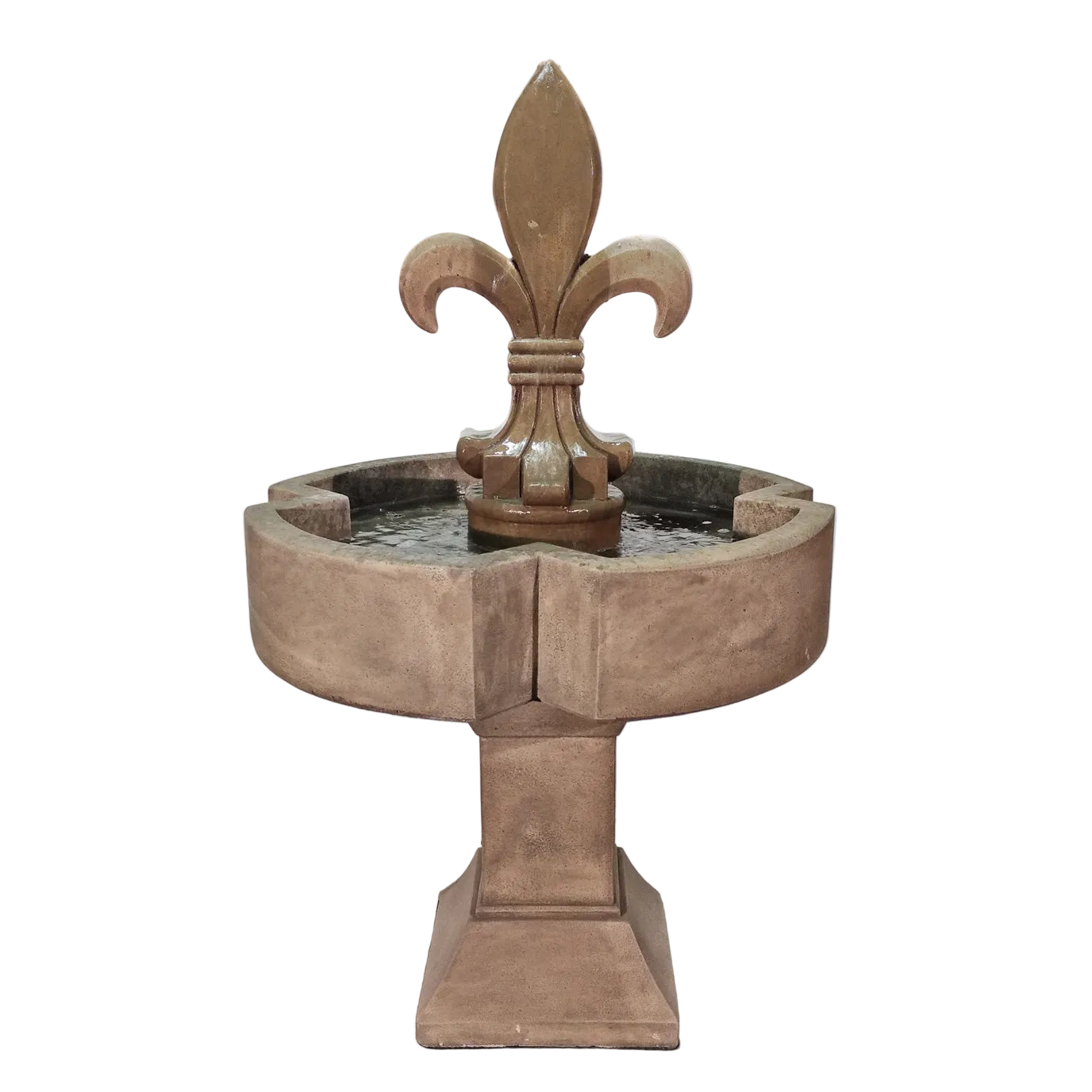 Fiore Stone Piazza Fleur De Lis Cast Stone Water Outdoor Fountain LG166-F