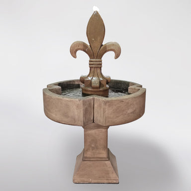 Fiore Stone Piazza Fleur De Lis Cast Stone Water Outdoor Fountain LG166-F LG166-F