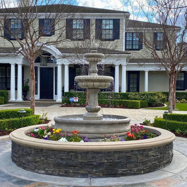 Fiore Stone Pioggia 2-Tier Cast Stone Outdoor Fountain with 55" Basin LG163-FB LG163-FB