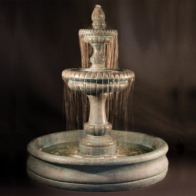 Fiore Stone Pioggia 2-Tier Cast Stone Outdoor Fountain with 55" Basin LG163-FB LG163-FB