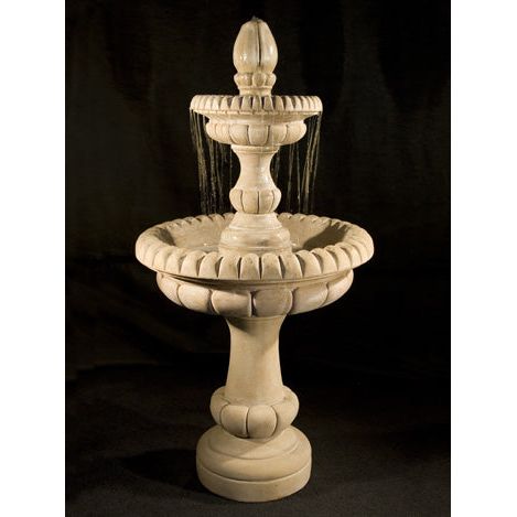 Fiore Stone Pioggia 2 Tier Fountain LG163-FS & LG163-FB in Cast Stone