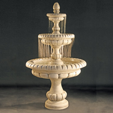 Fiore Stone Pioggia Large 3 Tier Fountain LG163-F in Cast Stone LG163-F